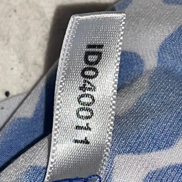 New York and Company Blue White Floral Patterned Short Sleeved Blouse Size L - Picture 7 of 10